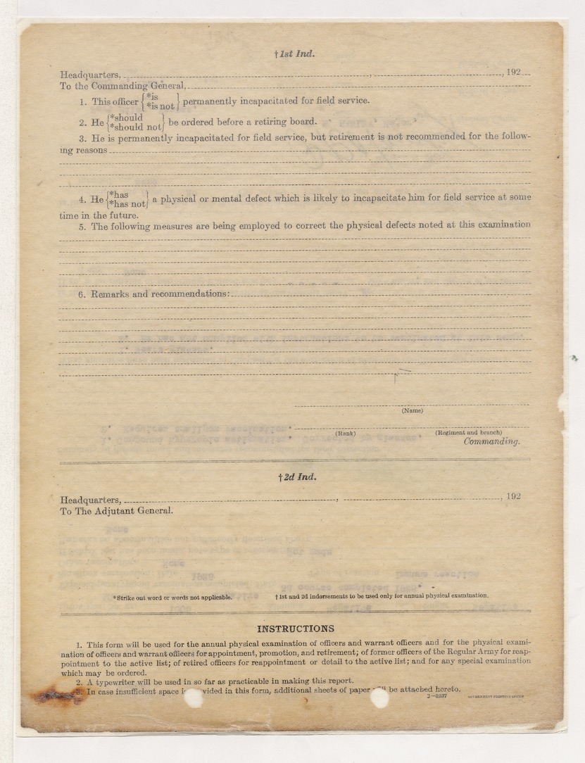 Report of Physical Examination for Harry S. Truman