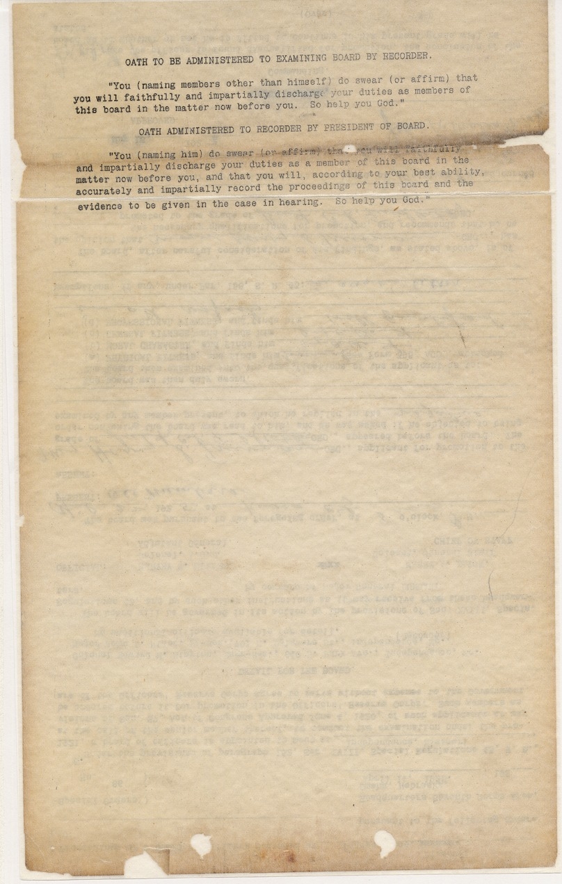 Special Orders No. 86, Proceedings of a Board of Officers for the Puspose of Examining the Application for Promotion of Major Harry S. Truman