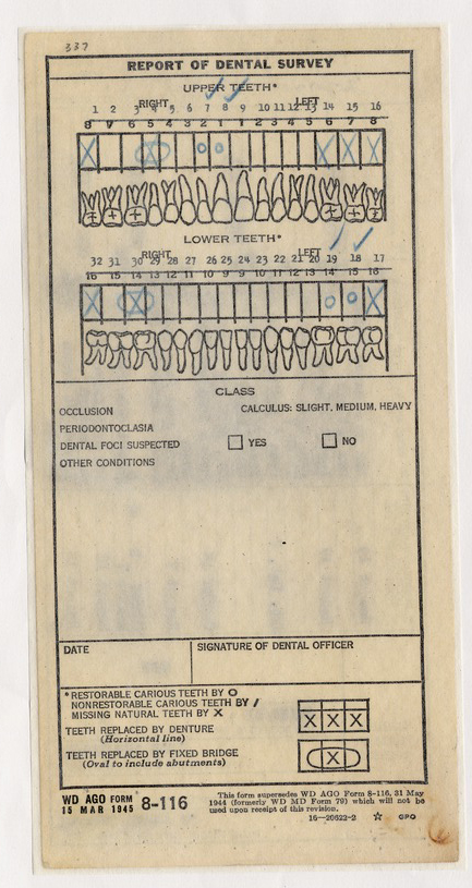 Report of Dental Survey for President Harry S. Truman