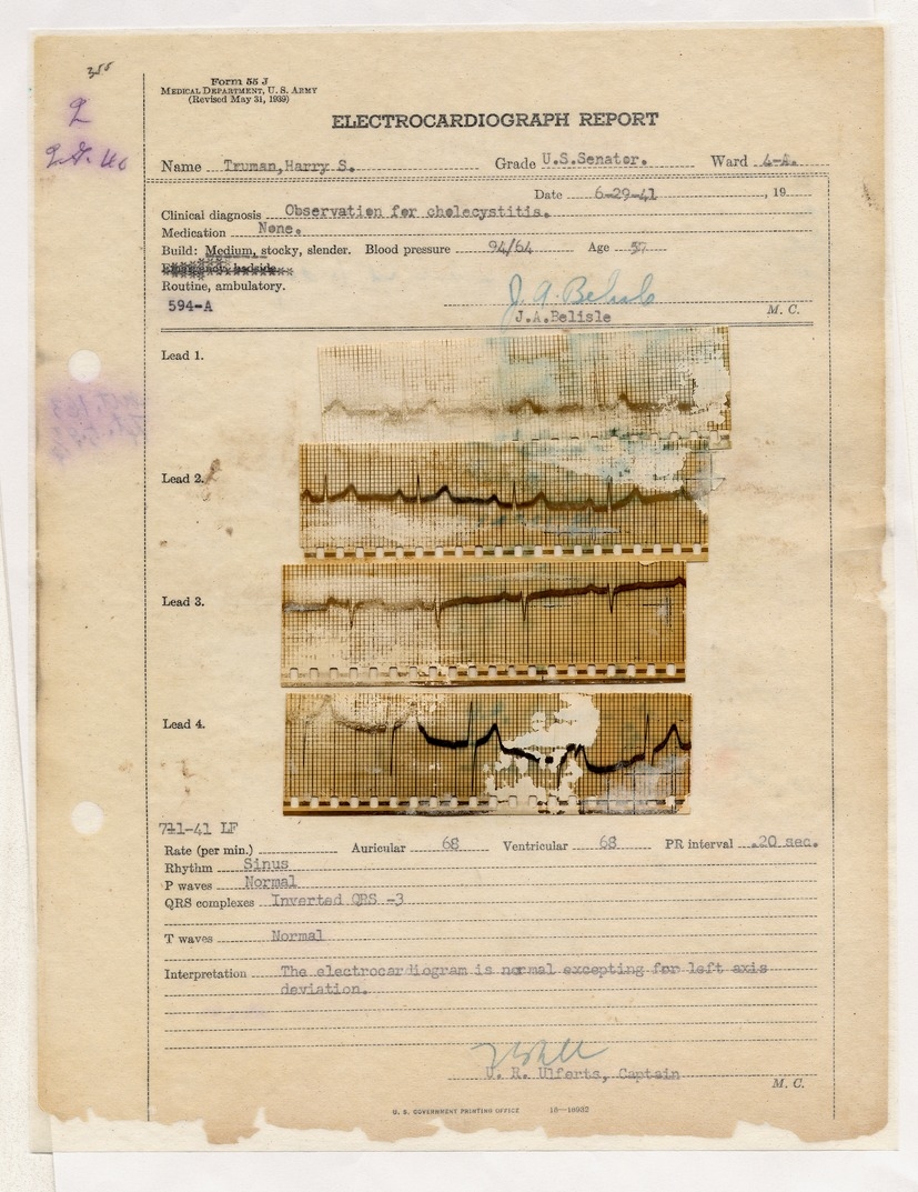 Electrocardiographic Report for Senator Harry S. Truman