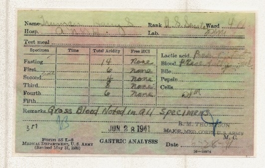 Various Laboratory Reports for Senator Harry S. Truman