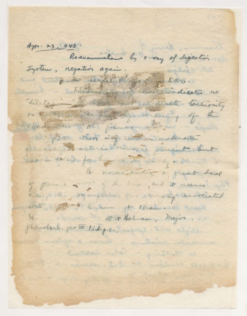 Handwritten Examination Notes by Major D. V. Holman for Senator Harry S. Truman