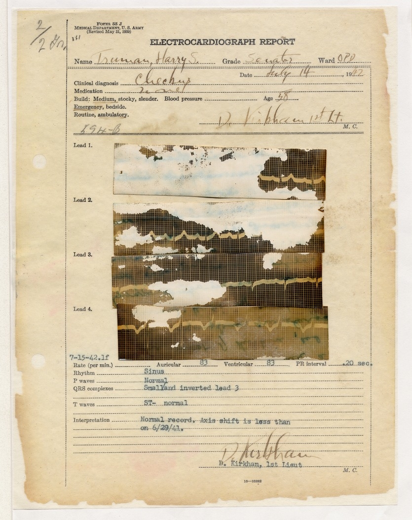 Electrocardiograph Report for Senator Harry S. Truman