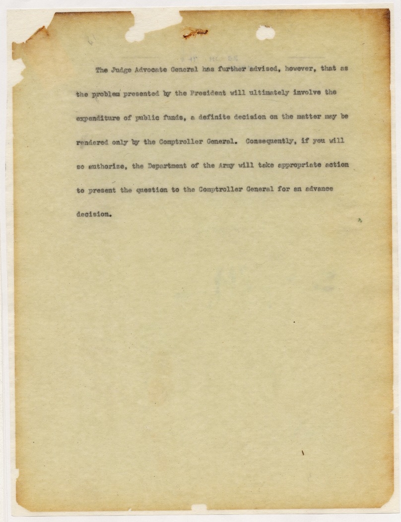 Memorandum from Major General William E. Bergin to Colonel R. P. Carlson