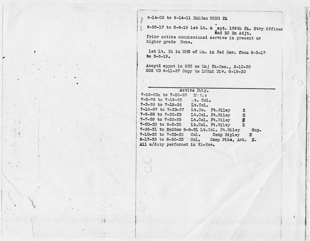 Memorandum from Captain H. B. Sepulveda to The Adjutant General with Attachments