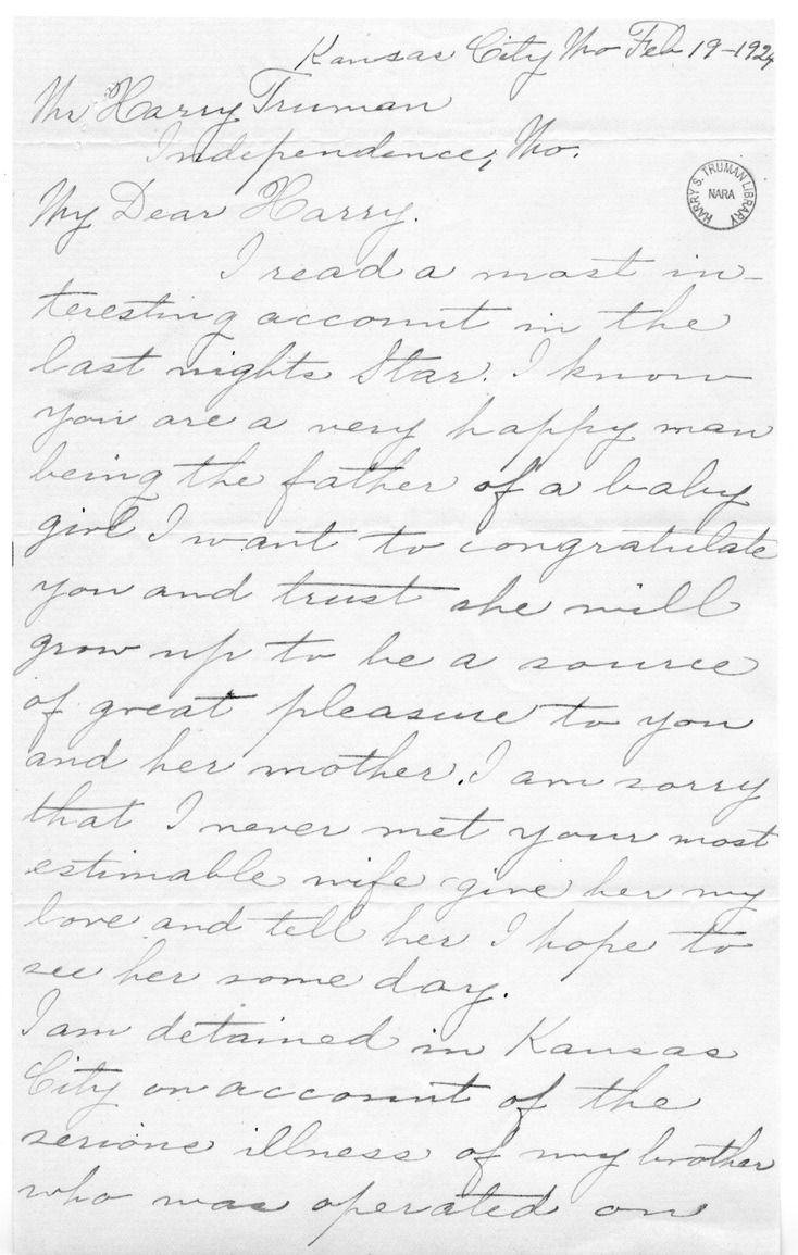 Letter from Julia F. Fortner to Harry S.  Truman