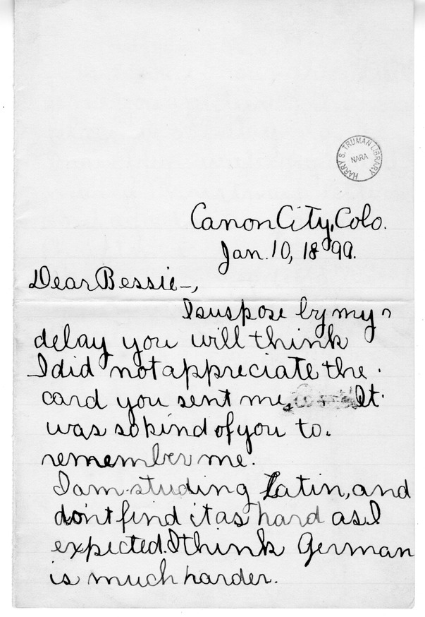 Letter from Mary Paxton to Bess Wallace