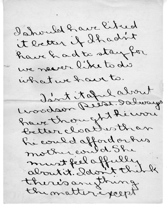 Letter from Mary Paxton to Bess Wallace