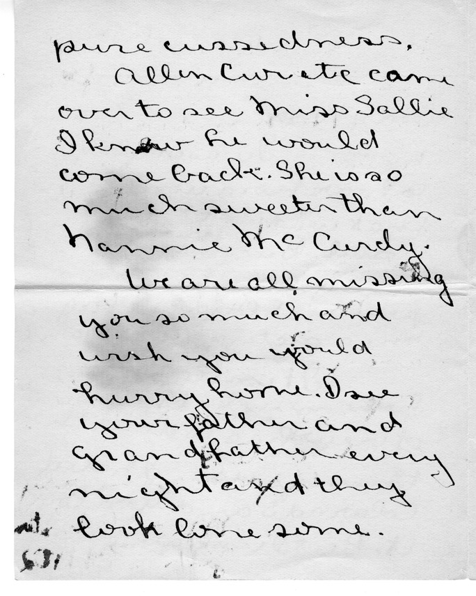 Letter from Mary Paxton to Bess Wallace