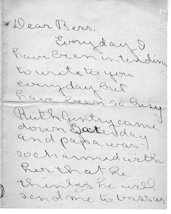 Letter from Mary Paxton to Bess Wallace
