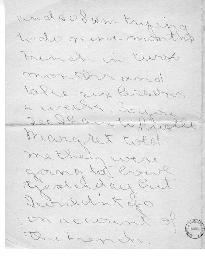 Letter from Mary Paxton to Bess Wallace