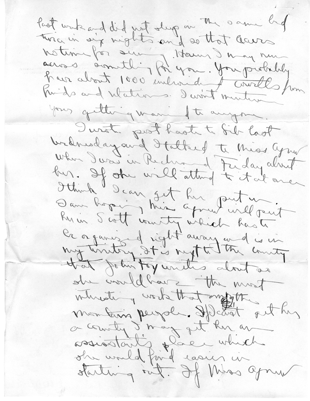 Letter from Mary Paxton to Bess Wallace