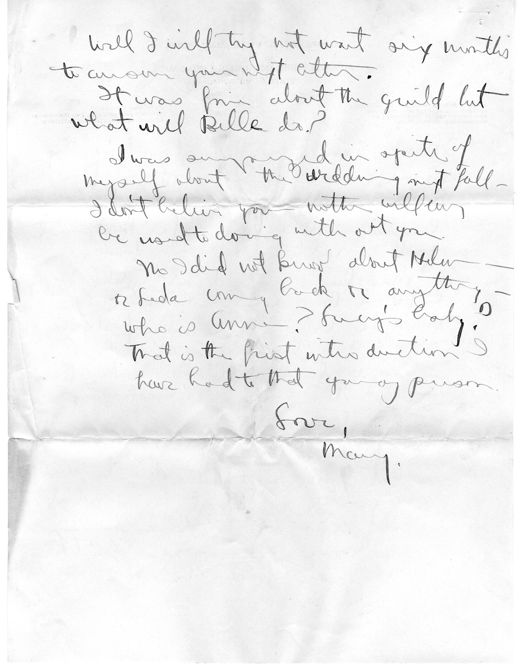 Letter from Mary Paxton to Bess Wallace