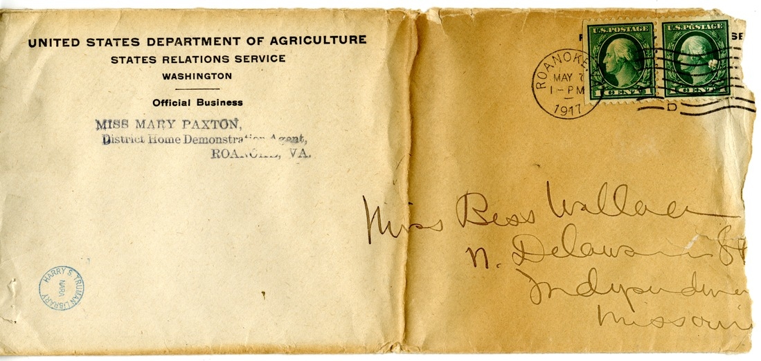 Letter from Mary Paxton to Bess Wallace