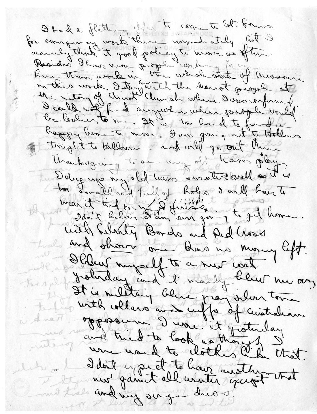 Letter from Mary Paxton to Bess Wallace
