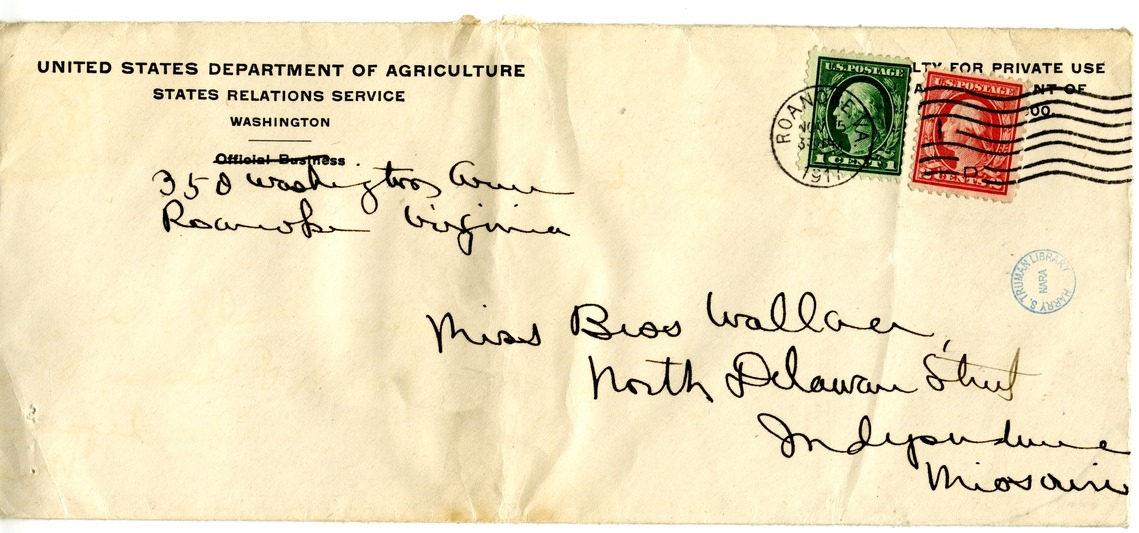 Letter from Mary Paxton to Bess Wallace
