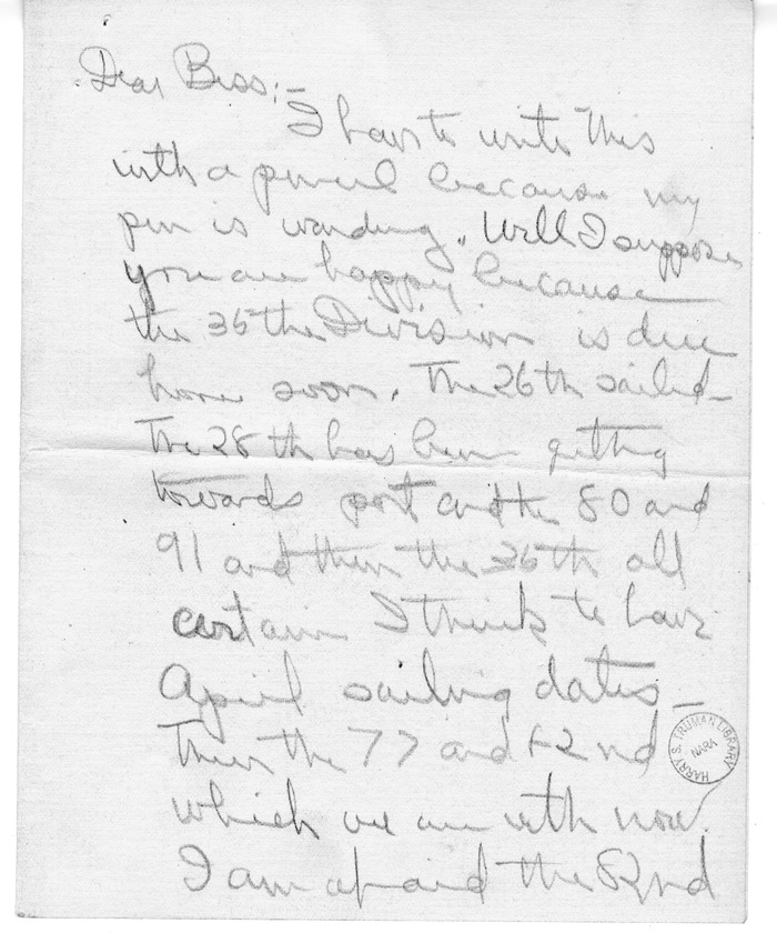 Letter from Mary Paxton to Bess Wallace