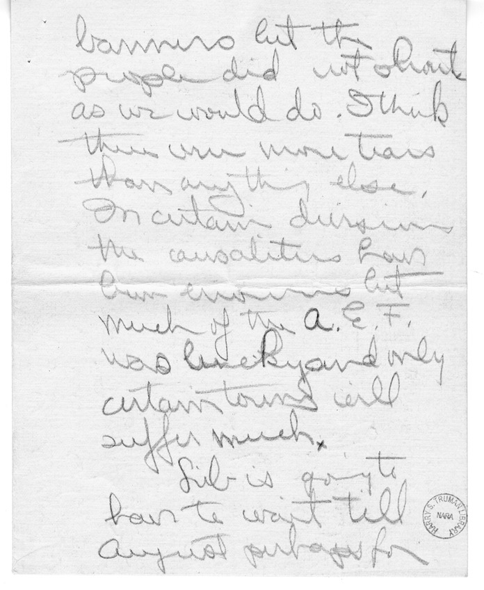 Letter from Mary Paxton to Bess Wallace