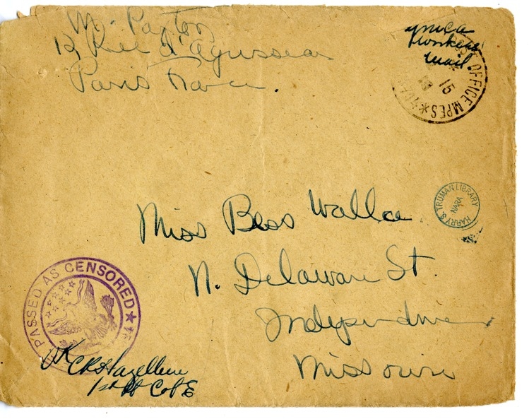 Letter from Mary Paxton to Bess Wallace