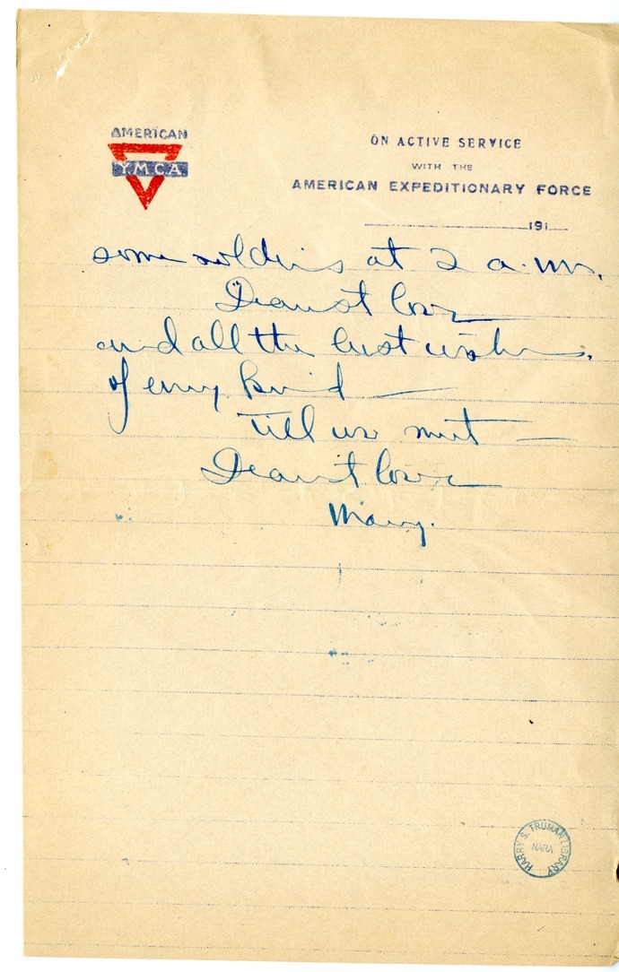 Letter from Mary Paxton to Bess Wallace