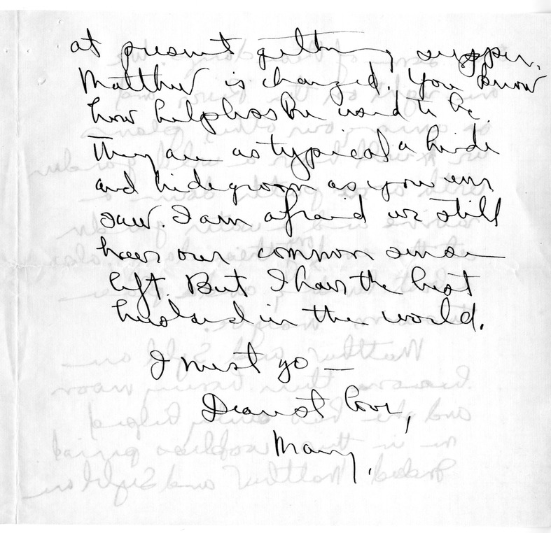 Letter from Mary Paxton Keeley to Bess W. Truman