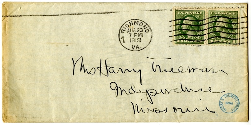 Letter from Mary Paxton Keeley to Bess W. Truman