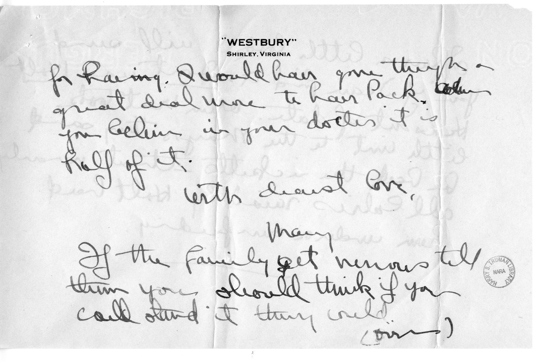 Letter from Mary Paxton Keeley to Bess W. Truman