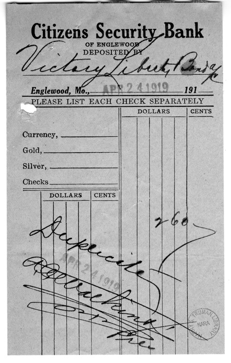 Fundraising Records for Liberty Loan, with Related Material