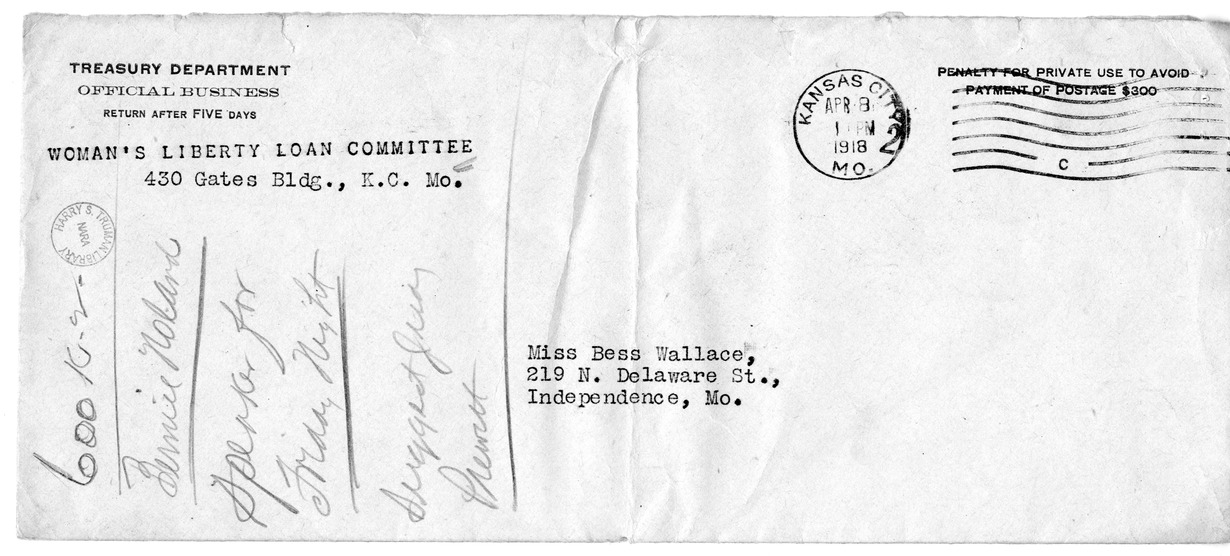 Letter from Mrs. Albert D. Flintom to Bess Wallace