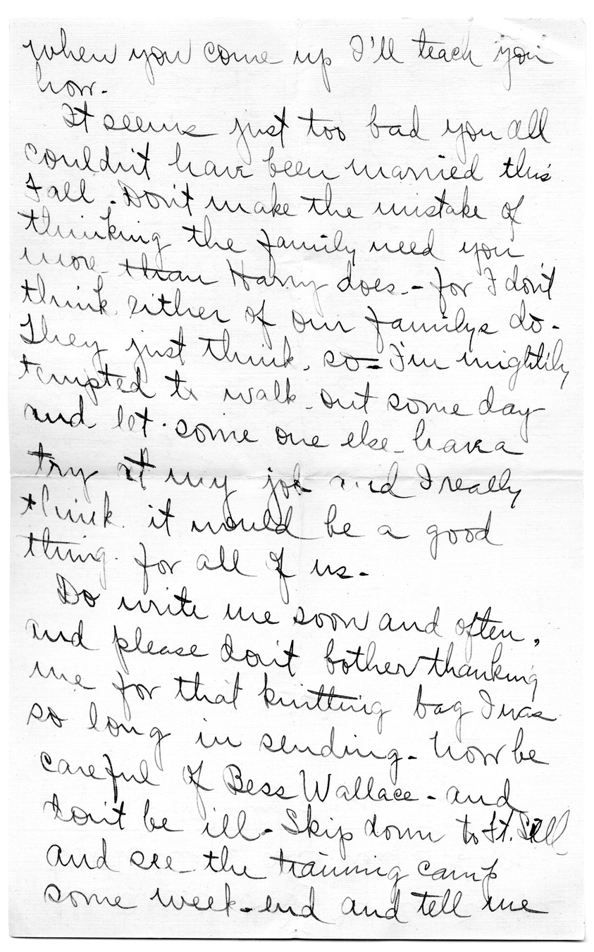 Letter from Arry Mayer to Bess Wallace