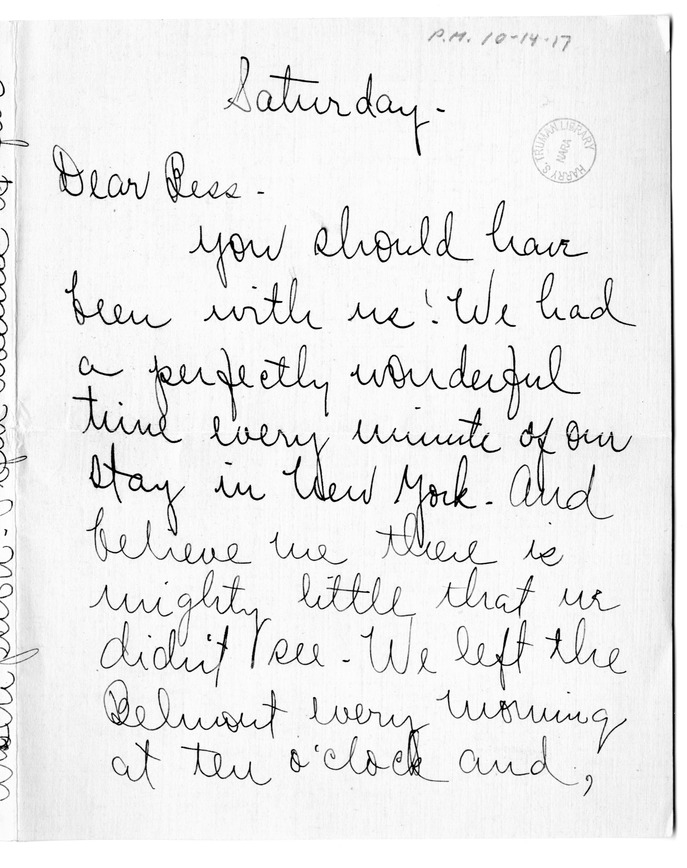 Letter from Arry Mayer to Bess Wallace