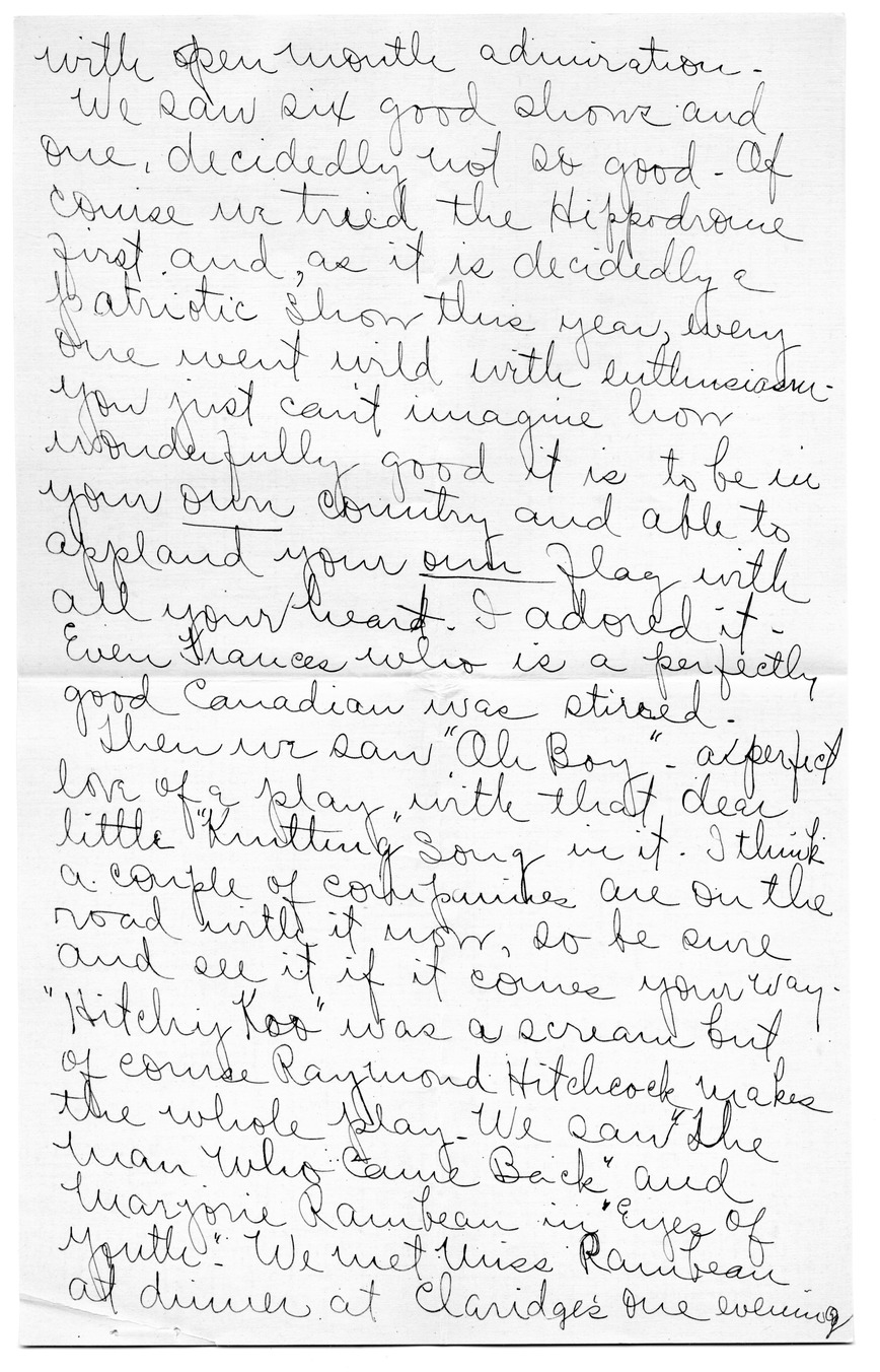 Letter from Arry Mayer to Bess Wallace