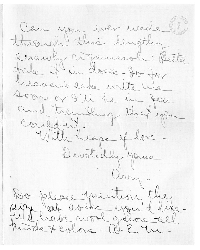 Letter from Arry Mayer to Bess Wallace