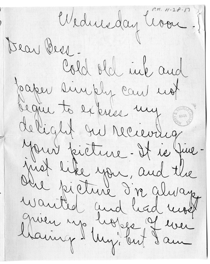 Letter from Arry Mayer to Bess Wallace