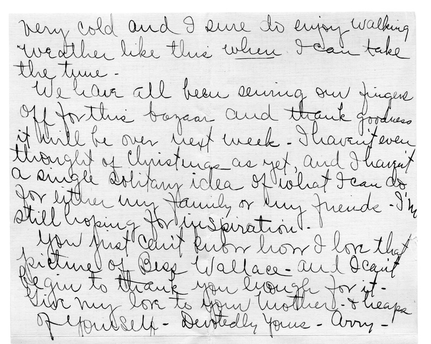 Letter from Arry Mayer to Bess Wallace