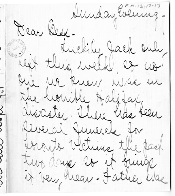 Letter from Arry Mayer to Bess Wallace