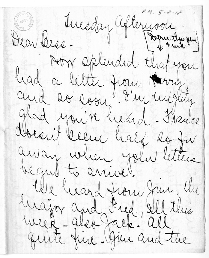 Letter from Arry Mayer to Bess Wallace