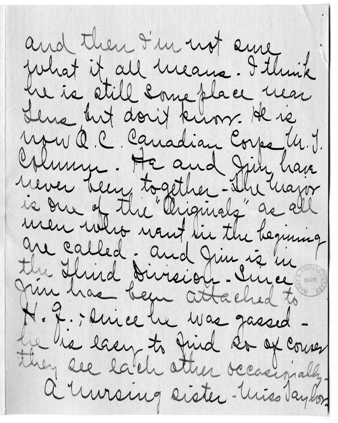 Letter from Arry Mayer to Bess Wallace