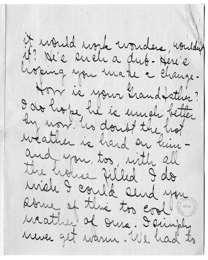 Letter from Arry Mayer to Bess Wallace