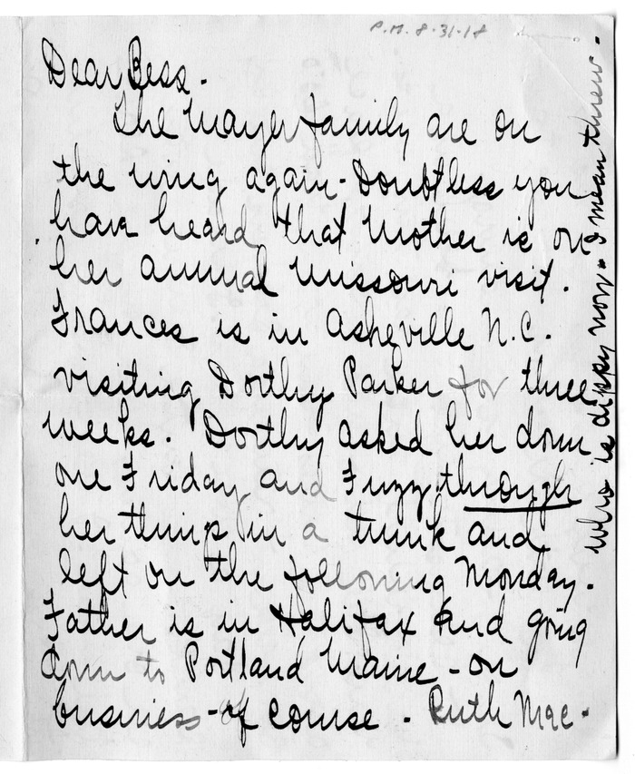 Letter from Arry Mayer to Bess Wallace