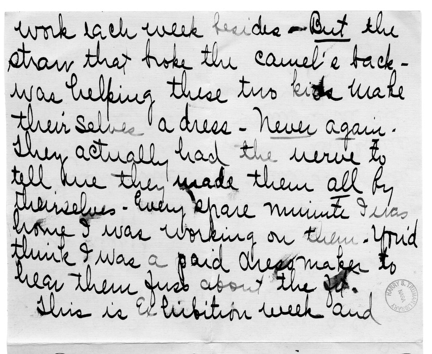 Letter from Arry Mayer to Bess Wallace