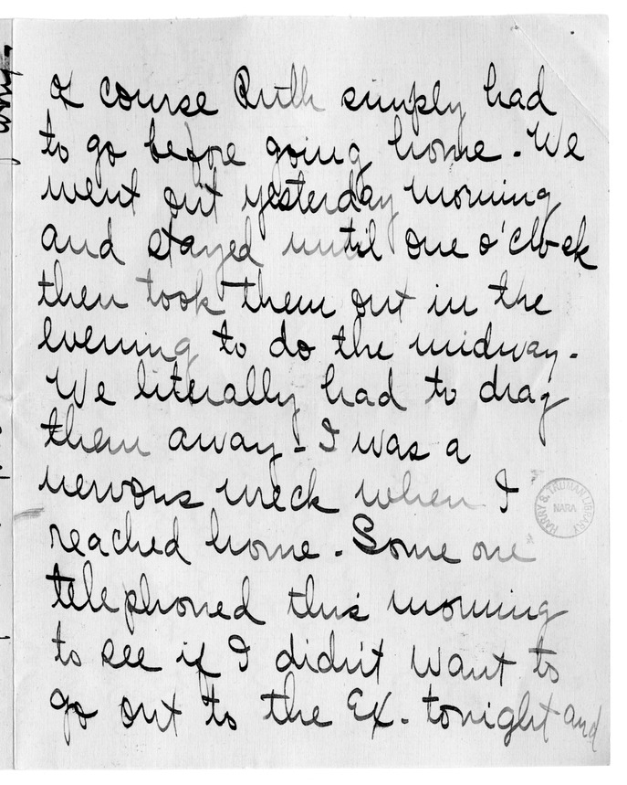 Letter from Arry Mayer to Bess Wallace