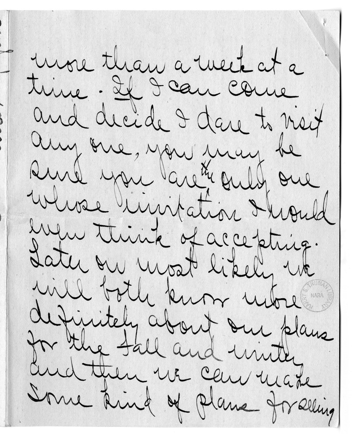 Letter from Arry Mayer to Bess Wallace