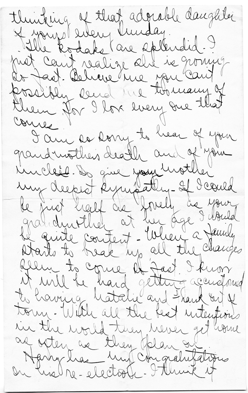 Letter from Arry M. Calhoun to Bess W. Truman