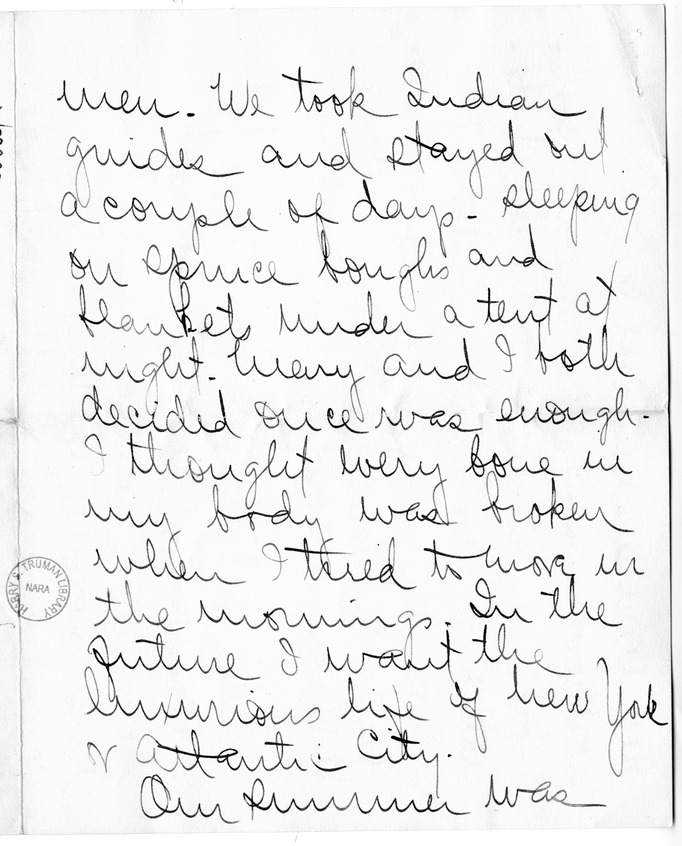 Letter from Arry M. Calhoun to Bess W. Truman