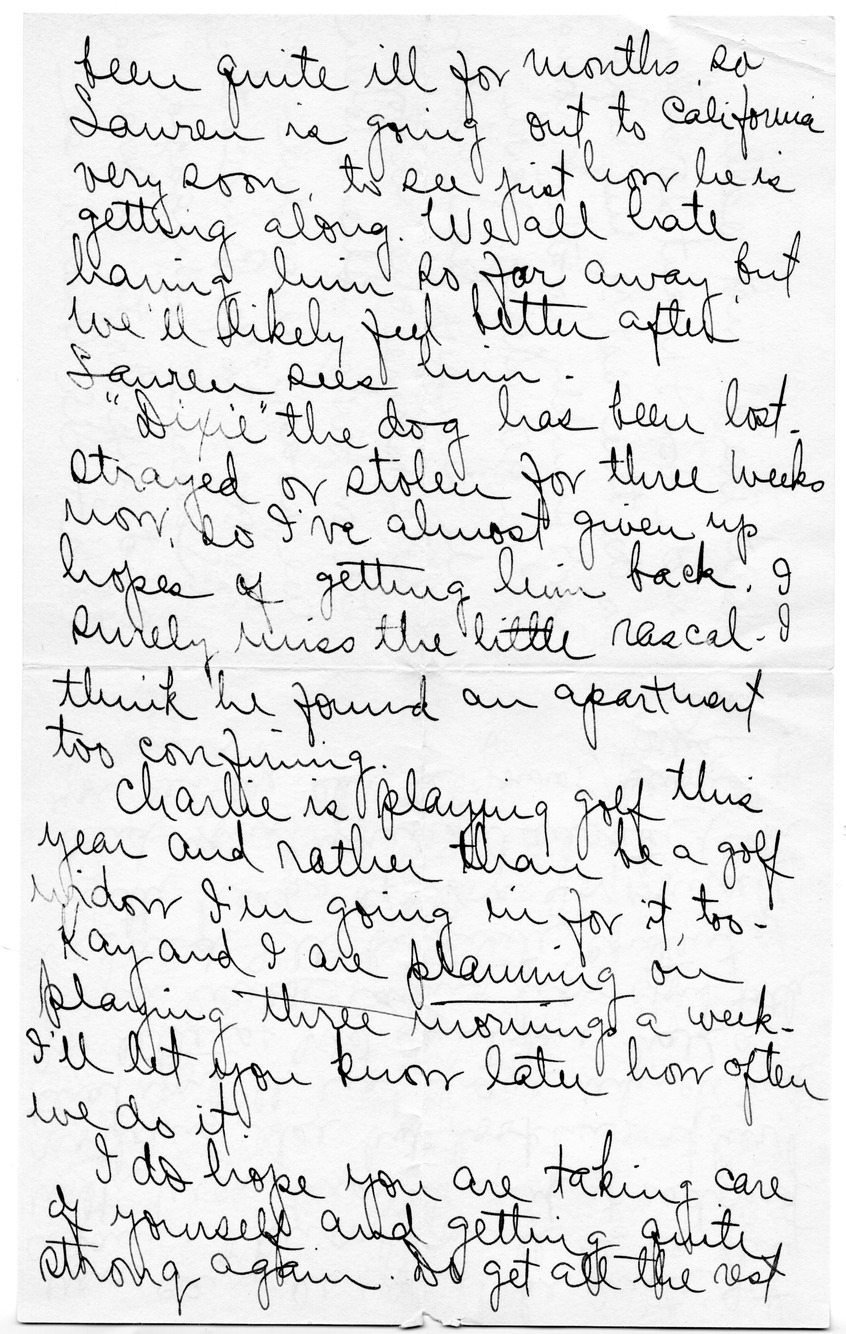 Letter from Arry M. Calhoun to Bess W. Truman