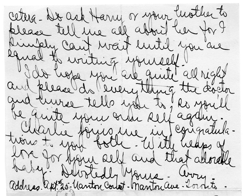 Letter from Arry M. Calhoun to Bess W. Truman