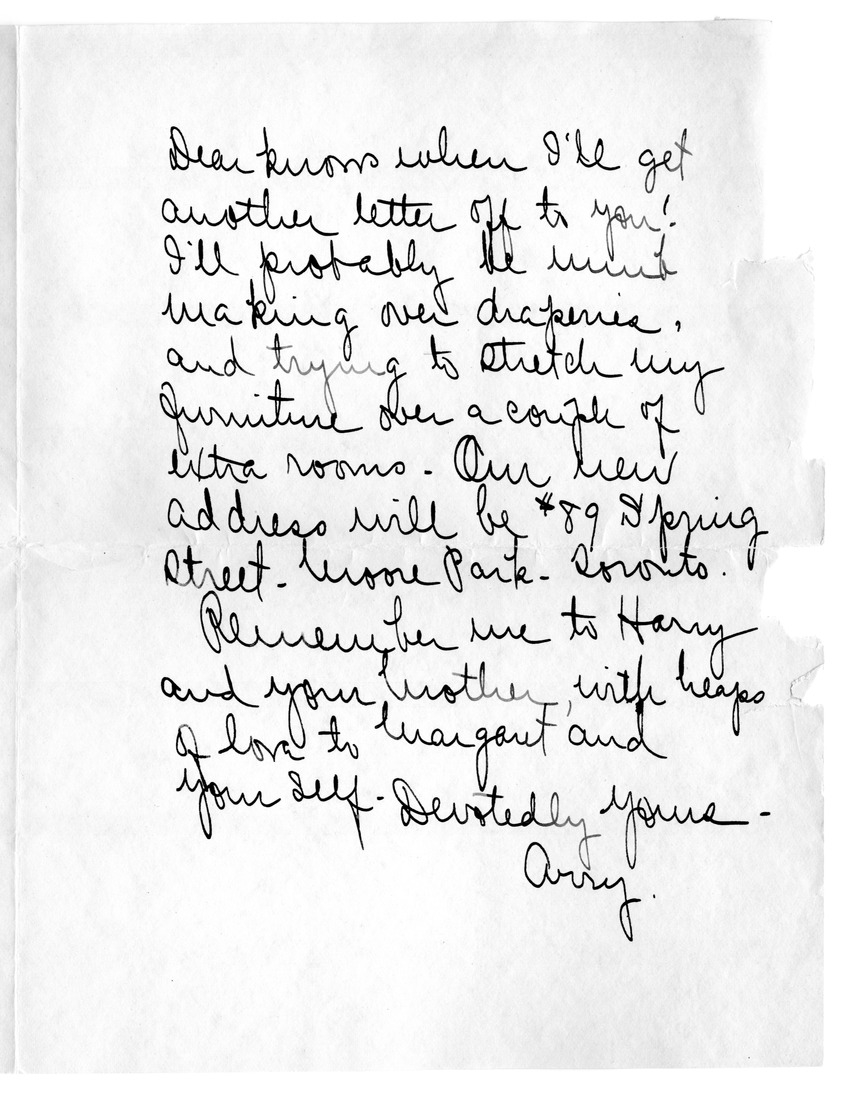 Letter from Arry M. Calhoun to Bess W. Truman