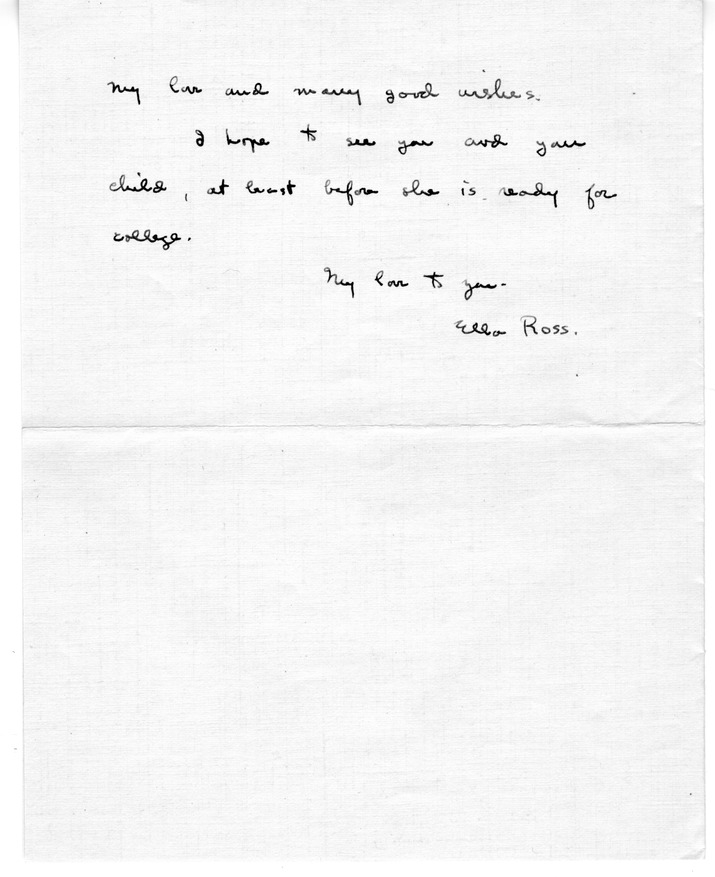 Letter from Ella Ross to Bess W. Truman