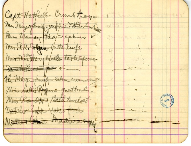 List of Wedding Gifts Received by Mr. and Mrs. Harry S. Truman